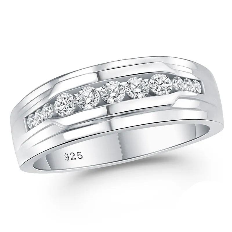 Bague en moissanite pour homme